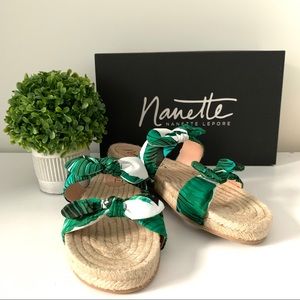 Nanette Lepore Green Palm Sandals